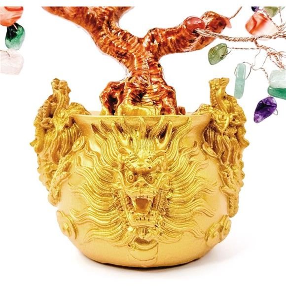 XIEHE-SHOP Crystal Fortune Tree,Gold Money Tree Feng Shui Bringing Wealth - Picture 3 of 4